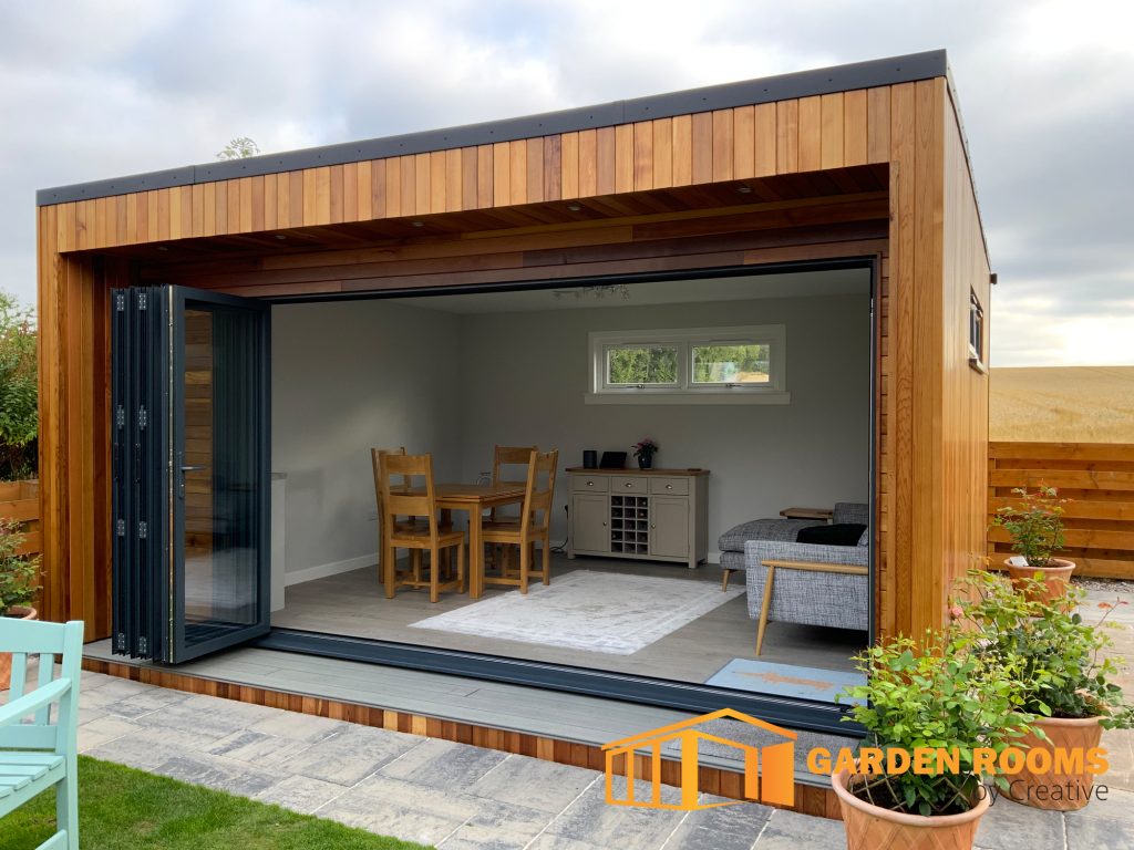 garden room with bi-folding doors scotland